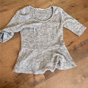 Gibson Heather Gray Peplum Blouse